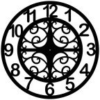 Giant 47.5 Inch Diameter Hand-crafted Tower Wall Clock (Arabic Numerals, Ornamental Style)