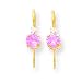 14k Wire Pink CZ (Cubic Zirconia) and Clear CZ (Cubic Zirconia) Earrings