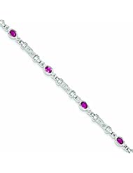Genuine .925 Sterling Silver Pink Tourmaline And Diamond Bracelet 5.1 Grams . 100% Satisfaction Guaranteed.