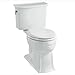 Kohler K-3517-0 Archer Comfort Height Elongated Toilet with Left-Hand Trip Lever, Less Seat, White