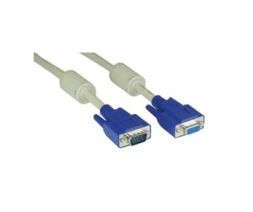 ASSMANN Monitor Verlaengerungskabel 10m 2 Ferrit Kerne AWG28 2xgeschirmt M/F beige bulk