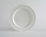 Tuxton China AMU-009 AlumaTux Modena 12.5 in. Rolled Edge Plate - Pearl White