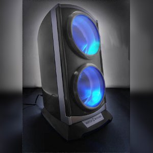 豪華マブチモーター採用　ブルーLEDたて型ツインワインディングマシン ツインウォッチワインダー ワインディングマシーン　2連式縦型　