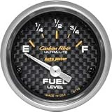 Auto Meter | 4716 2 1/16 Carbon Fiber Series - Fuel Level Gauge - Electric - 240 Ohm Empty/ 33 Ohm Full