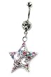 Stainless Steel Christmas Belly Ring with Clear CZ - Star - Sold Individually