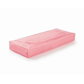 H & L Russel Ltd Underbed Chest with Zip Fastening, Pink with Light Pink Trim
