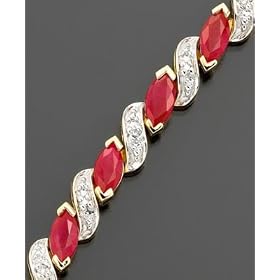 14k Gold Ruby (6-5 8 ct. t.w.) and Diamond Accent Bracelet by Macy's