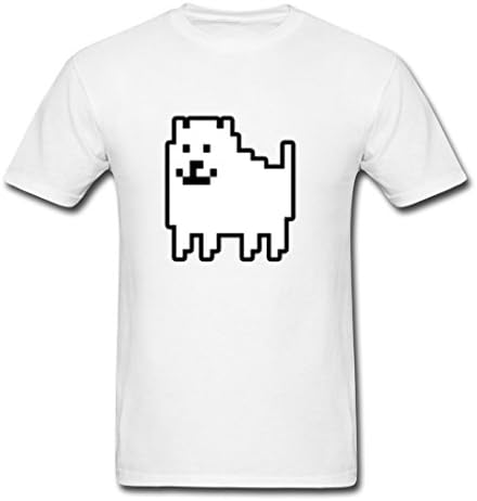 Uk Httsj White Undertale Dog Crazy Men T-Shirt Medium