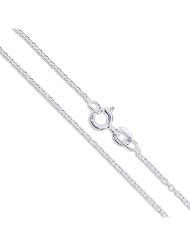Sterling Silver Light Cable Chain 1mm Solid 925 Italy Rolo Link New Necklace