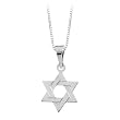 14K White Gold 12 x 9 MM ''Star of David'' Pendant with Chain