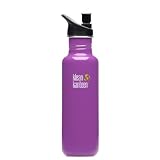 Klean Kanteen 27 -Ounce Classic Sport Cap 2.0 Stainless Steel Water Bottle, Prevention Purple