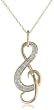 10k Yellow Gold Diamond Music Note Pendant Necklace (1/10 cttw, I-J Color, I2-I3 Clarity), 18"
