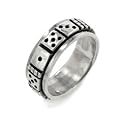 8mm Spinning Sterling Silver Gambling Dice Spin Band Ring (Size 10,11,12,13,14)