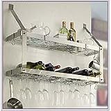 Estate Wine & Stemware Rack - Double Shelf - Black by Rogar International