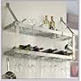 Estate Wine & Stemware Rack - Double Shelf - Black by Rogar International