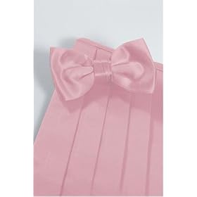 Bowtie and Cummerbund Set - Luxury Satin Pink