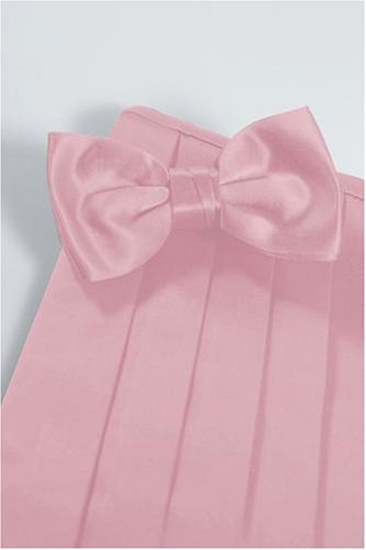 Bowtie and Cummerbund Set - Luxury Satin Pink