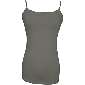 Stretch Cotton Camisole with Shelf Bra Junior Plus Size