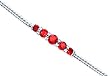 Wrist Hugging 5.00 carats total weight Round Cut Garnet Bracelet in Sterling Silver