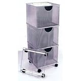 Mesh File Box (1) Coated Metal (Silver) (10.75