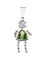 Girl Pendant W/Cz & Trillion Imitation Birthstone August