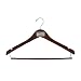 Men's Hardwood Suit Hanger with Locking Bar & Chrome Hardware, Dark Walnut Finish (Case of 100)