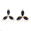 Earrings With 0.70ctw Genuine Sapphires Made in Yellow Gold Length 8mm