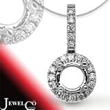 Jewelco London 18 Carat White Gold 21pts Semi Set Diamond Pendant. Fits 75pts
