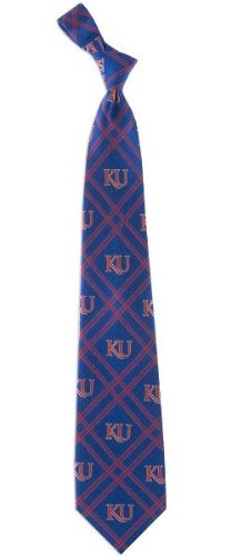 Kansas Jayhawks Checked Woven Poly Tie