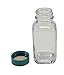 Vestil BTL-SW-G-2-CS Wide-Mouth Square Glass Bottle with Green Cap, 2 oz Capacity, Clear (Pack of 12)
