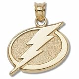 Tampa Bay Lightning 5/8" Primary Logo Pendant - 14KT Gold Jewelry