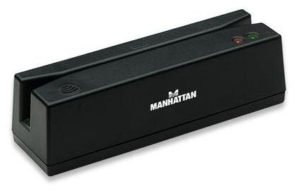 Manhattan USB Magnetic Card Strip Triple Track Reader - Black Manhattan USB Magnetic Card Strip Triple Track Reader - Black