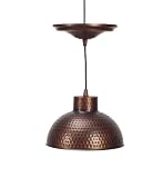 Antique Hammered Pendant Lighting with Adjustable Cord, in Copper
