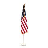 Advantus MBE031400 Indoor 3'x5' u.s. flag, 8-ft. oak staff, 2 gold fringe, 5 goldtone eagle top