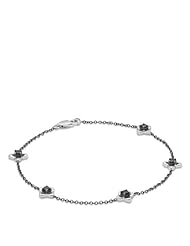Sterling Silver, Enhanced Black and White Diamond Fashion Bracelet, 1/4 ctw.