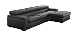 New 2pc Contemporary Leather Adjustable Headrest Sectional Sofa #DK-3355