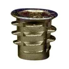 Zinc Threaded Insert, UNC Threads, HRC82 Hardness, 1/4"-20 Threads, 13mm Length, 41000 psi Tensile Strength, Made In US, Pack Of 100