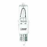 Feit Electric BPQ75/CL/MC 75 Watt T4 Mini Candelabra Base 120 Volt Halogen, Clear, 1 Per Card