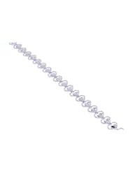 14K White Gold Heart Bracelet