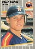 1989 Fleer Craig Biggio Rookie Baseball Card #353 - Shipped In Protective Display Case!