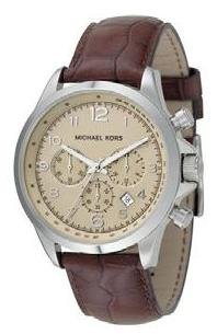 MICHAEL Michael Kors Watch, Mens Brown Leather Strap MK8115