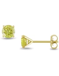 14k Yellow Gold Yellow Diamond Martini Style Solitaire Studs (0.75 cttw, I2-I3 Clarity)