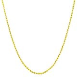 Gold Over Sterling Silver Vermeil Diamond-Cut Bead Chain