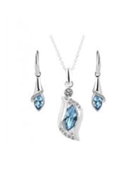 XiangGang ShaoGi 18k White Gold, Round Diamond Ball Fashion Sets, Baby And Sky Blue - 18 inch