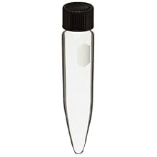 Kimble Kimax 45196-40 Glass Conical Bottom 40mL Plain Heavy-Duty Centrifuge Tube with Screw Cap, Clear, Case of 12