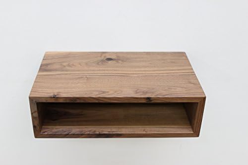 Modern Floating Walnut Nightstand, Open