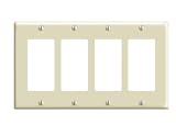 LEVITON 80412-I Decora Wall Plates Quadruple Gang - Ivory