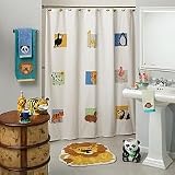 Animal Patch Fabric Kids Shower Curtain by Saturday Knight Ltd.