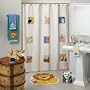 Animal Patch Fabric Kids Shower Curtain