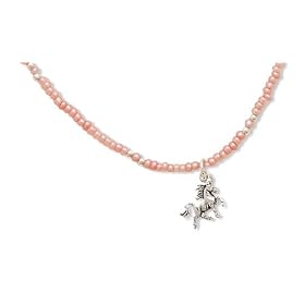 13+2Extension Pink Seed Necklace with Unicorn Charm - Free Shipping